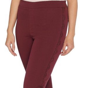 NWT ISAAC MIZRAHI STRETCH‎ LACE TRIM PANTS  20T